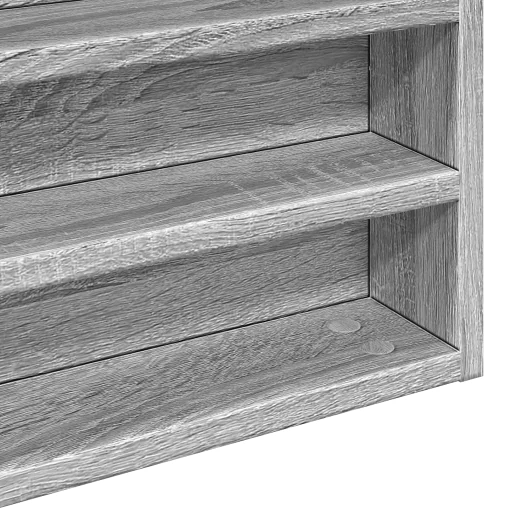 Βιτρίνα Γκρι Sonoma 80x8,5x58 εκ. από Επεξεργασμένο Ξύλο