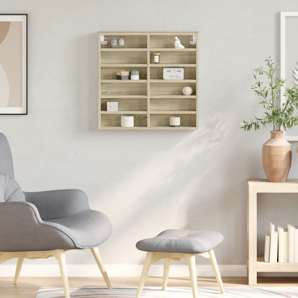 Βιτρίνα Χρώμα Sonoma Δρυς 60x8,5x58 εκ. από Επεξεργασμένο Ξύλο