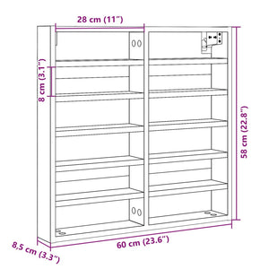 Βιτρίνα Καπνιστή Δρυς 60x8,5x58 εκ. από Επεξεργασμένο Ξύλο