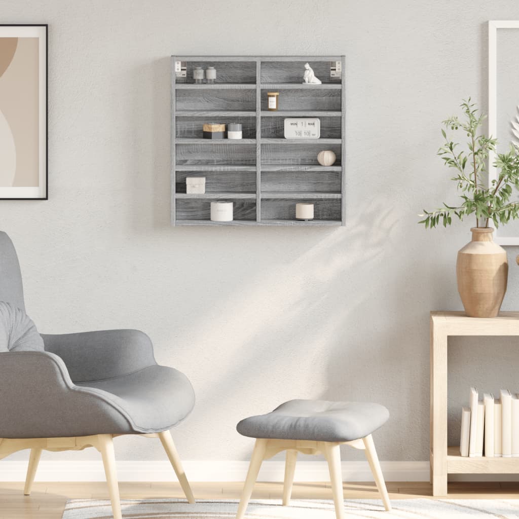 Βιτρίνα Γκρι Sonoma 60x8,5x58 εκ. από Επεξεργασμένο Ξύλο