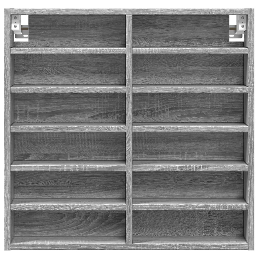 Βιτρίνα Γκρι Sonoma 60x8,5x58 εκ. από Επεξεργασμένο Ξύλο