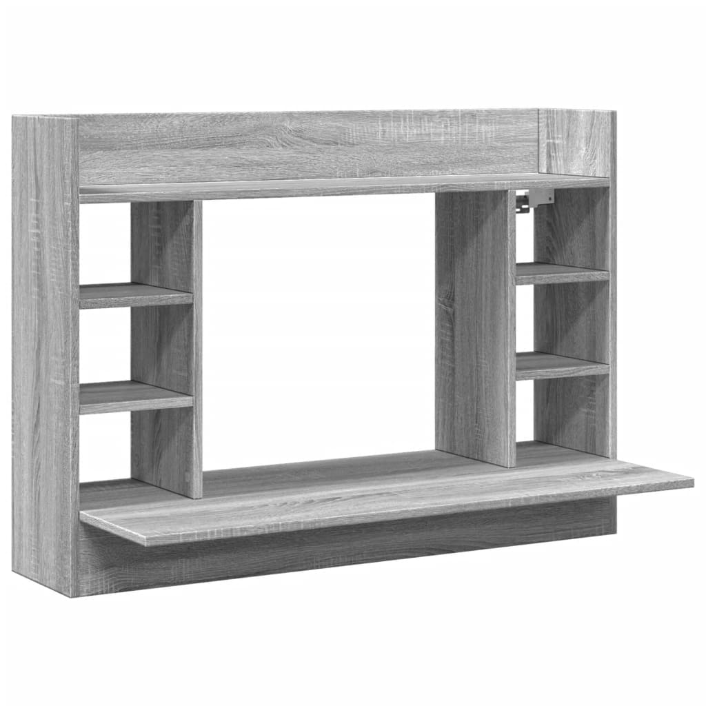 Γραφείο Τοίχου Γκρι Sonoma 105x48x75 εκ. από Επεξεργασμένο Ξύλο - Pakobazaar