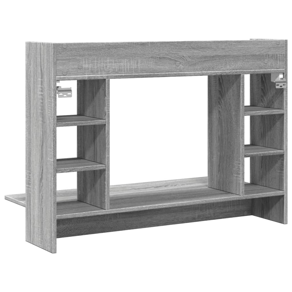 Γραφείο Τοίχου Γκρι Sonoma 105x48x75 εκ. από Επεξεργασμένο Ξύλο - Pakobazaar
