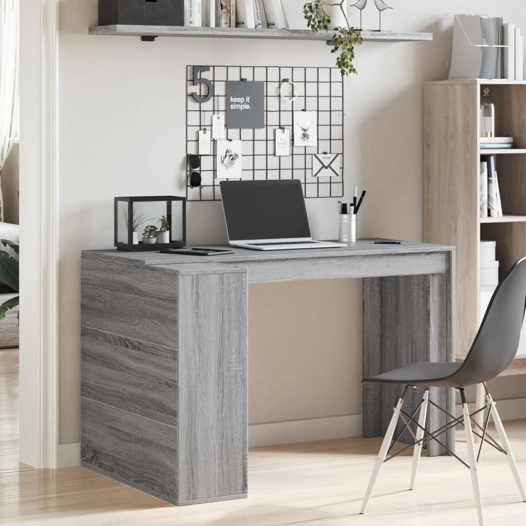 Γραφείο Γκρι Sonoma 123,5x73,5x75 εκ. από Επεξεργασμένο Ξύλο - Pakobazaar