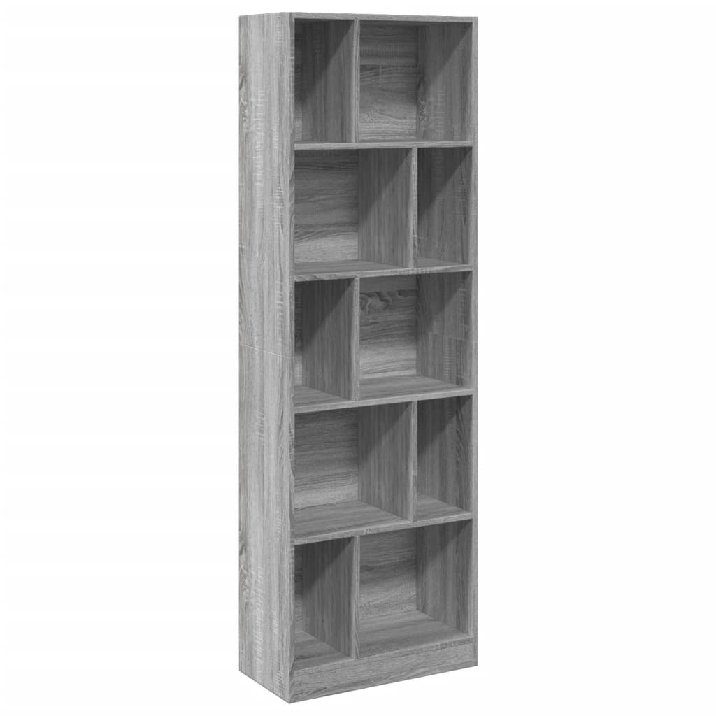 Βιβλιοθήκη Γκρι Sonoma 57x28,5x174 εκ. από Επεξεργασμένο Ξύλο