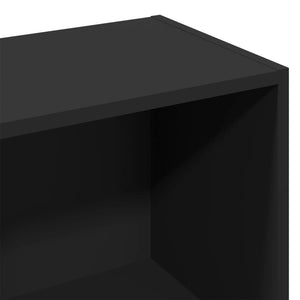 Βιβλιοθήκη Μαύρη 57x28,5x141 εκ. από Επεξεργασμένο Ξύλο