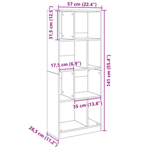 Βιβλιοθήκη Καπνιστή Δρυς 57x28,5x141 εκ. από Επεξεργασμένο Ξύλο - Pakobazaar