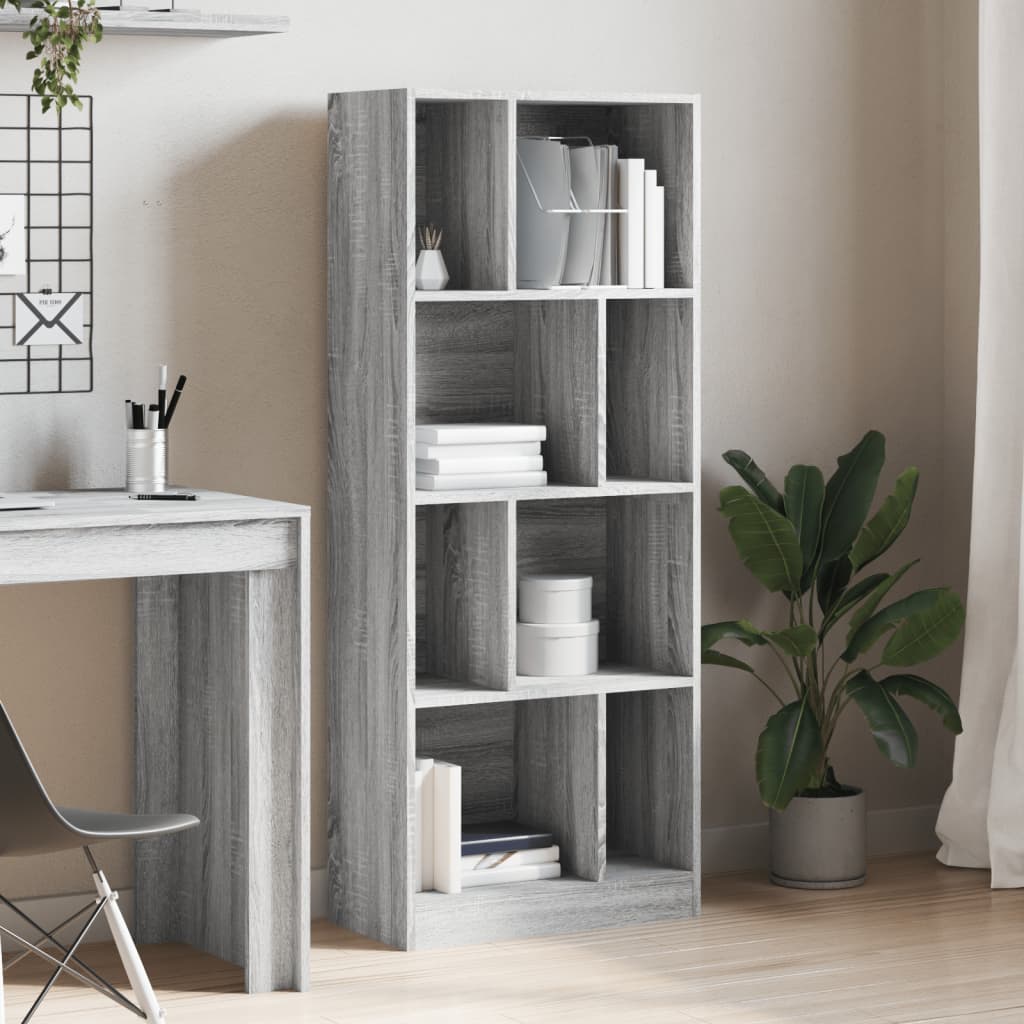Βιβλιοθήκη Γκρι Sonoma 57x28,5x141 εκ. από Επεξεργασμένο Ξύλο