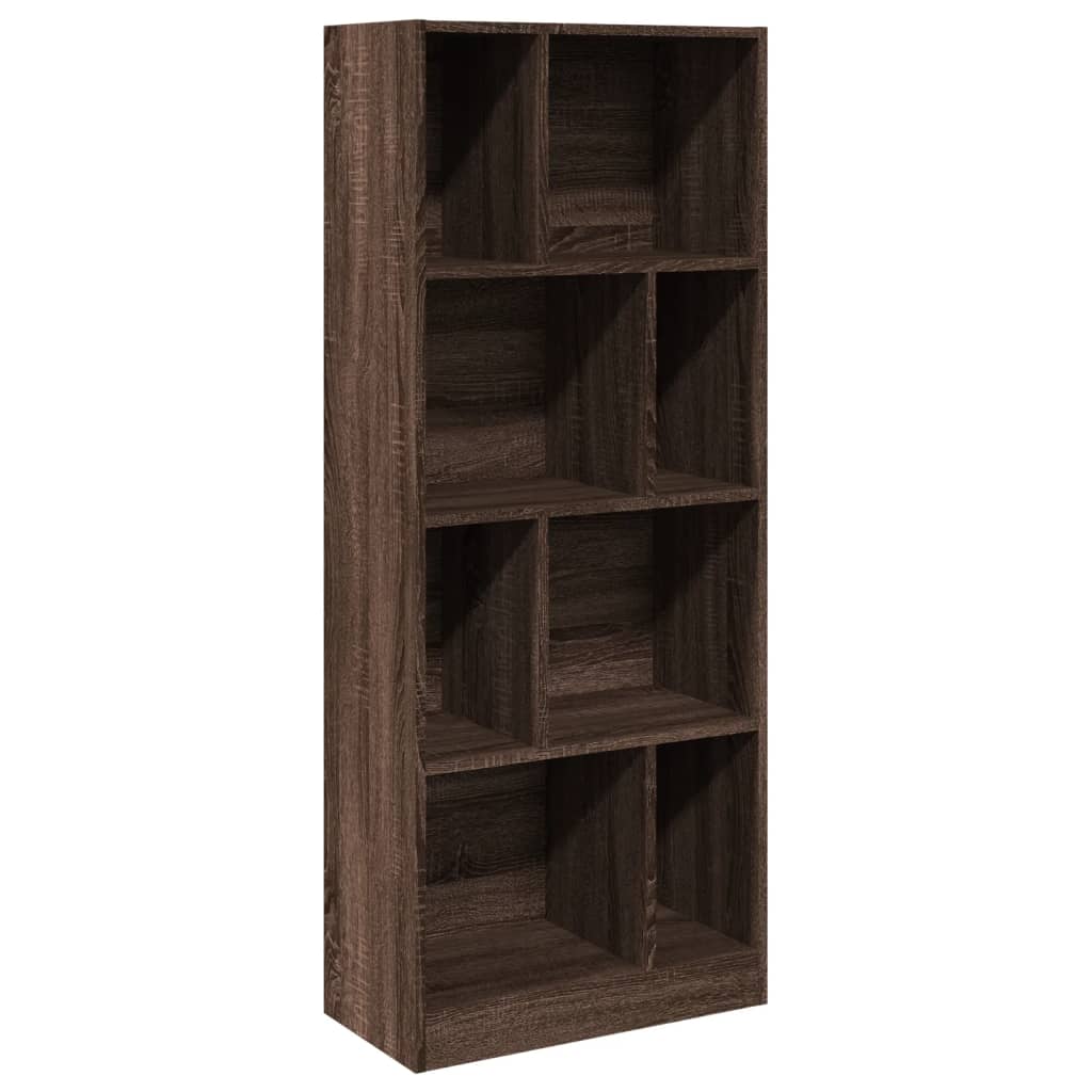 Βιβλιοθήκη Καφέ Δρυς 57x28,5x141 εκ. από Επεξεργασμένο Ξύλο - Pakobazaar