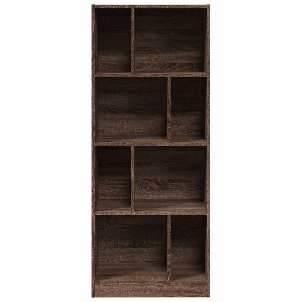 Βιβλιοθήκη Καφέ Δρυς 57x28,5x141 εκ. από Επεξεργασμένο Ξύλο - Pakobazaar