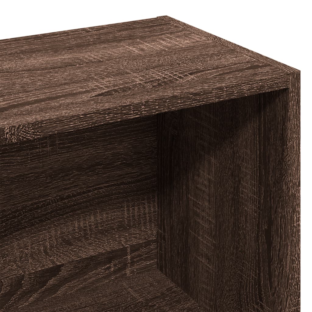 Βιβλιοθήκη Καφέ Δρυς 57x28,5x141 εκ. από Επεξεργασμένο Ξύλο - Pakobazaar