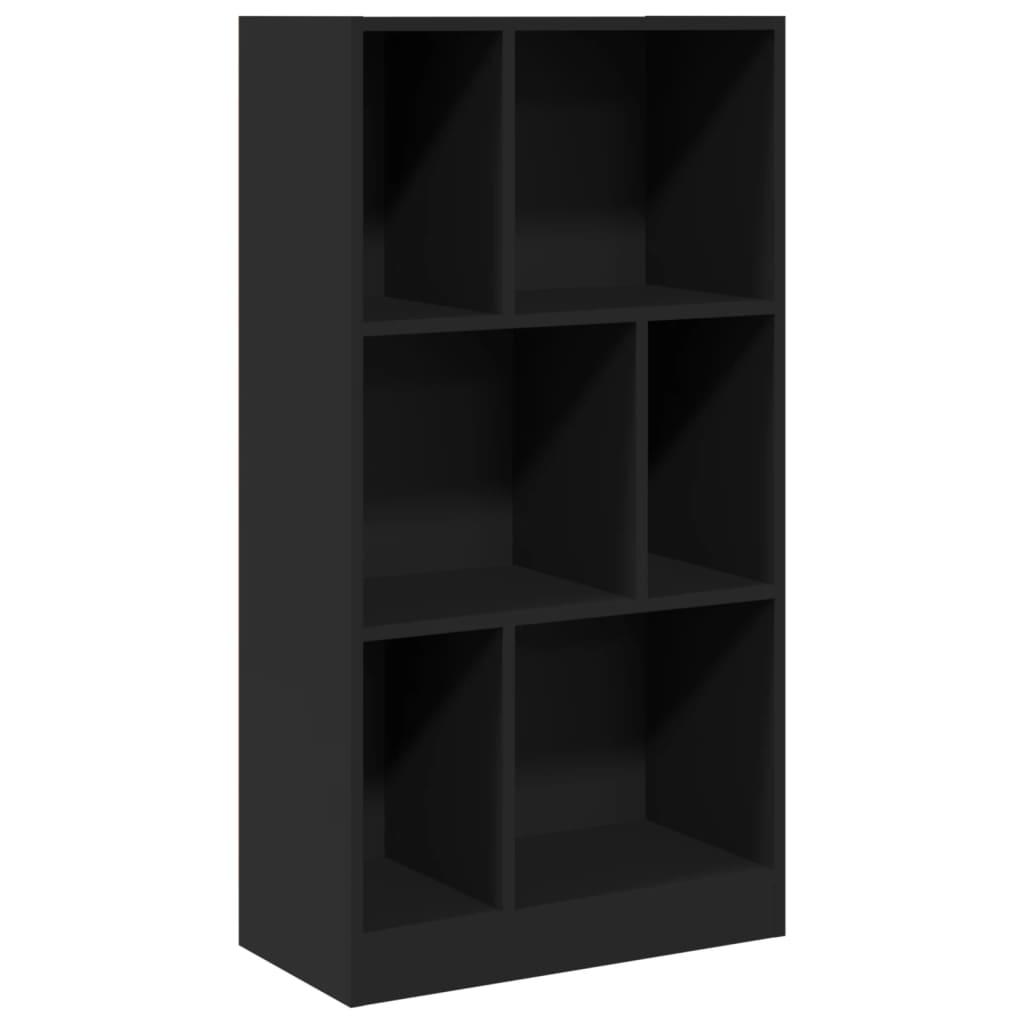 Βιβλιοθήκη Μαύρη 57x28,5x107,5 εκ. από Επεξεργασμένο Ξύλο