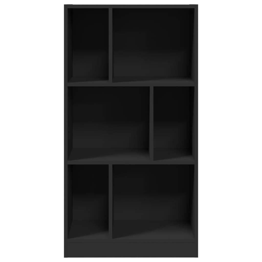 Βιβλιοθήκη Μαύρη 57x28,5x107,5 εκ. από Επεξεργασμένο Ξύλο