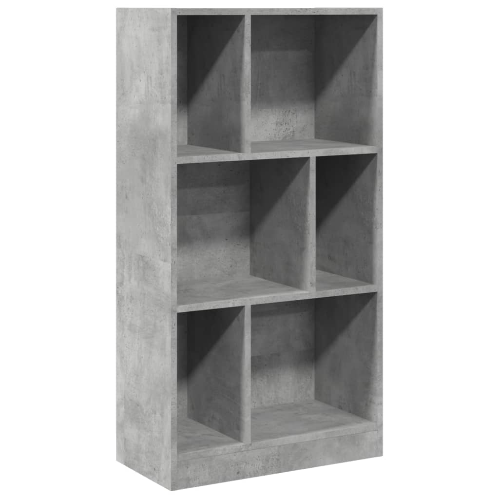 Βιβλιοθήκη Γκρι Σκυροδέματος 57x28,5x107,5 εκ. Επεξεργ. Ξύλο - Pakobazaar