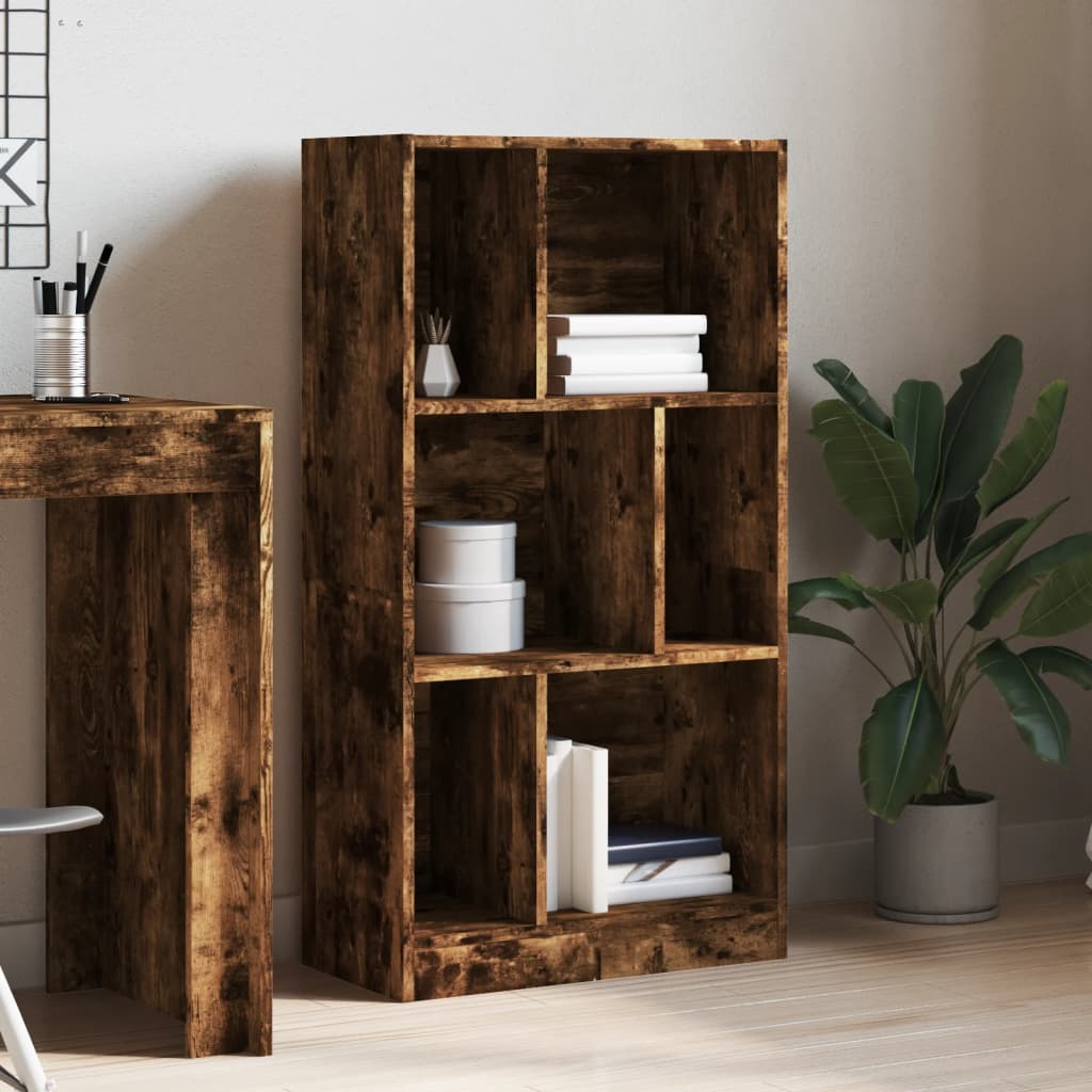 Βιβλιοθήκη Καπνιστή Δρυς 57x28,5x107,5 εκ. Επεξεργασμένο Ξύλο