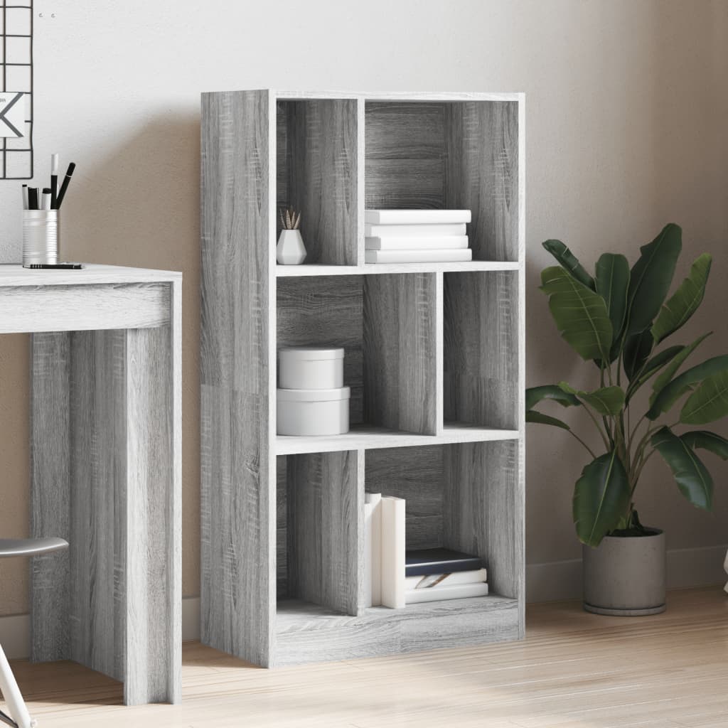 Βιβλιοθήκη Γκρι Sonoma 57x28,5x107,5 εκ. από Επεξεργασμένο Ξύλο - Pakobazaar
