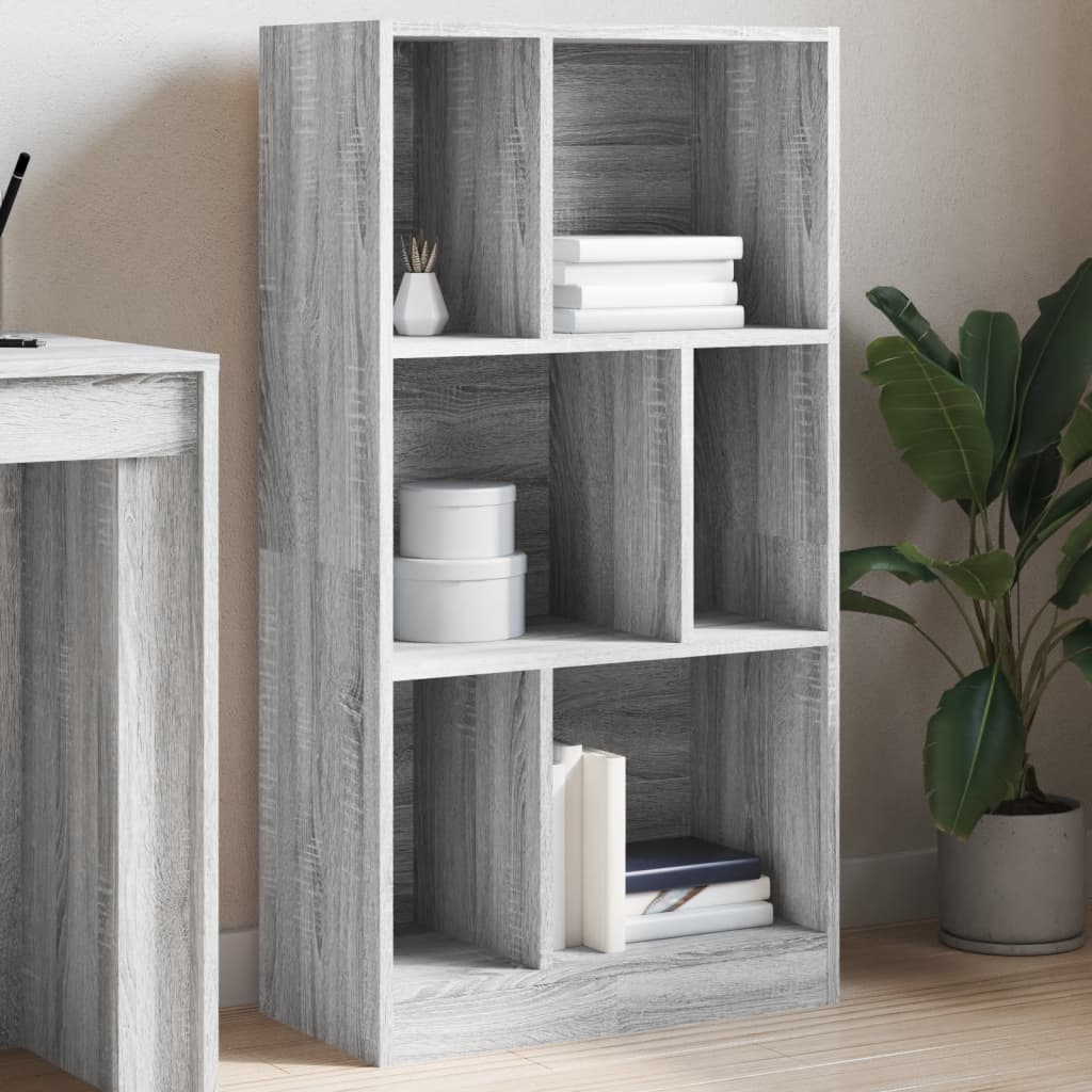 Βιβλιοθήκη Γκρι Sonoma 57x28,5x107,5 εκ. από Επεξεργασμένο Ξύλο - Pakobazaar