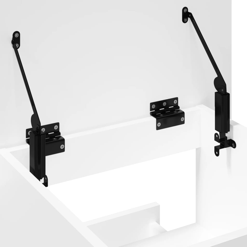 Αναλόγιο με Ροδάκια & Συρτάρι Λευκό 55x55x107 εκ. Επεξ. Ξύλο