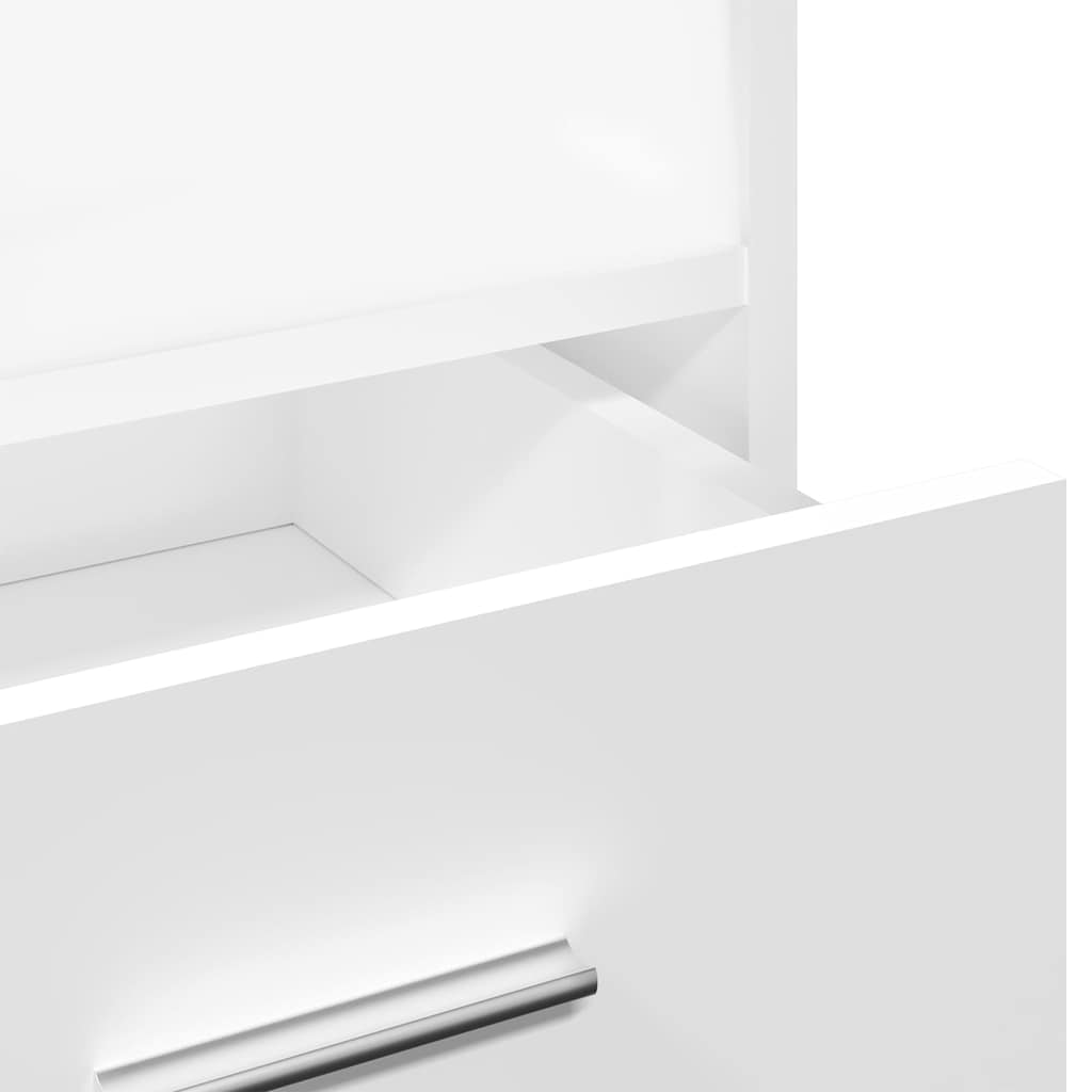 Αναλόγιο με Ροδάκια & Συρτάρι Λευκό 55x55x107 εκ. Επεξ. Ξύλο