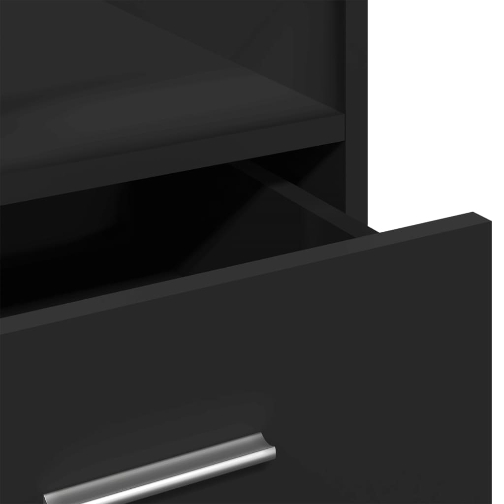 Αναλόγιο με Ροδάκια & Συρτάρι Μαύρο 55x55x107 εκ. Επεξ. Ξύλο - Pakobazaar