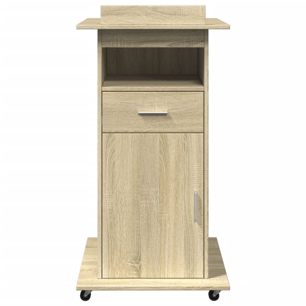 Αναλόγιο με Ροδάκια & Συρτάρι Sonoma Δρυς 55x55x107εκ Επεξ Ξύλο