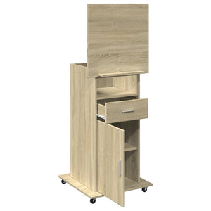 Αναλόγιο με Ροδάκια & Συρτάρι Sonoma Δρυς 55x55x107εκ Επεξ Ξύλο
