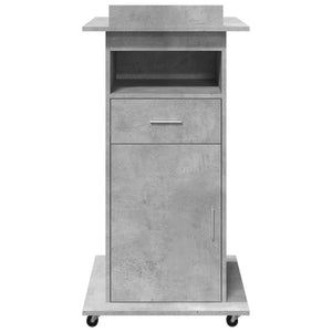 Αναλόγιο με Ροδάκια & Συρτάρι Γκρι Σκυρ. 55x55x107εκ Επεξ. Ξύλο