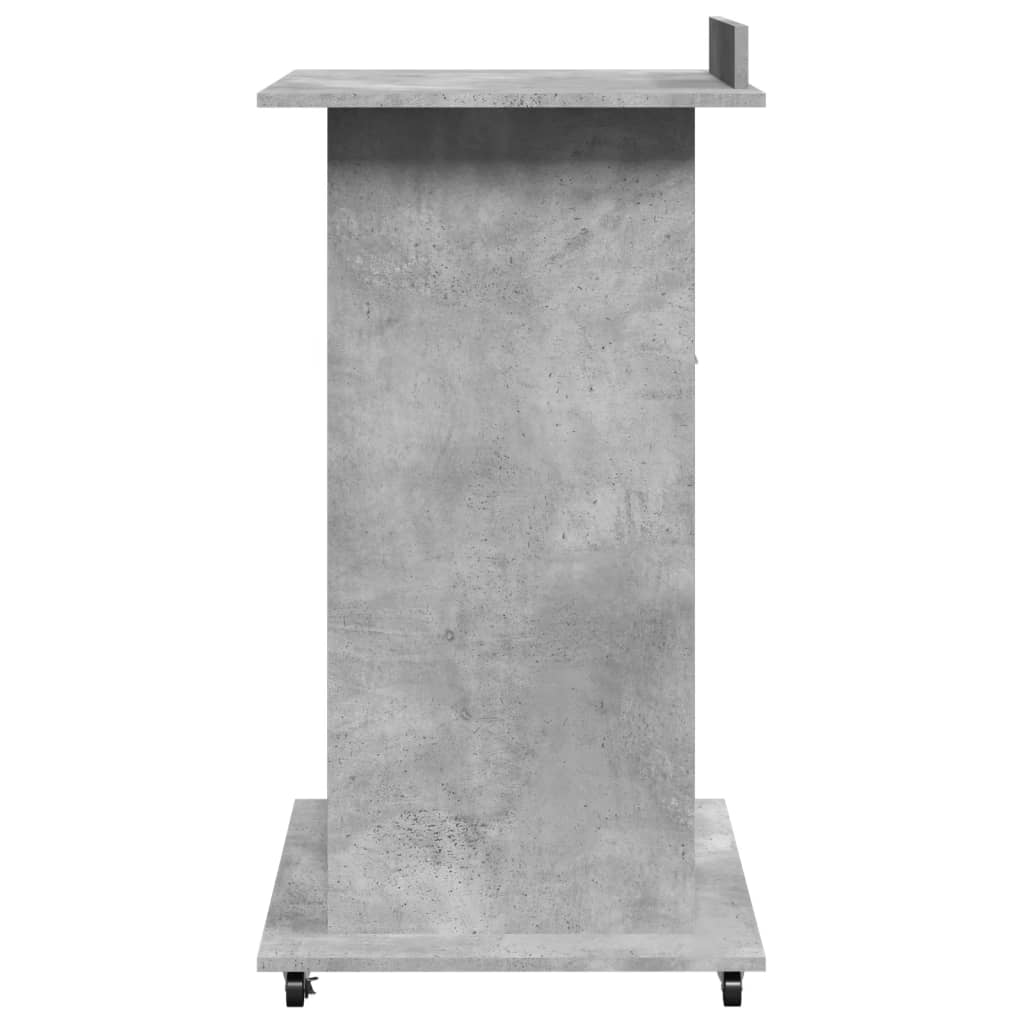 Αναλόγιο με Ροδάκια & Συρτάρι Γκρι Σκυρ. 55x55x107εκ Επεξ. Ξύλο