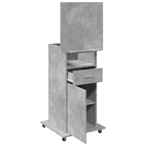 Αναλόγιο με Ροδάκια & Συρτάρι Γκρι Σκυρ. 55x55x107εκ Επεξ. Ξύλο