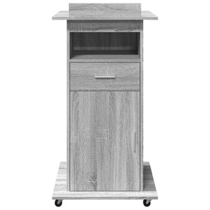 Αναλόγιο με Ροδάκια & Συρτάρι Γκρι Sonoma 55x55x107εκ Επεξ Ξύλο