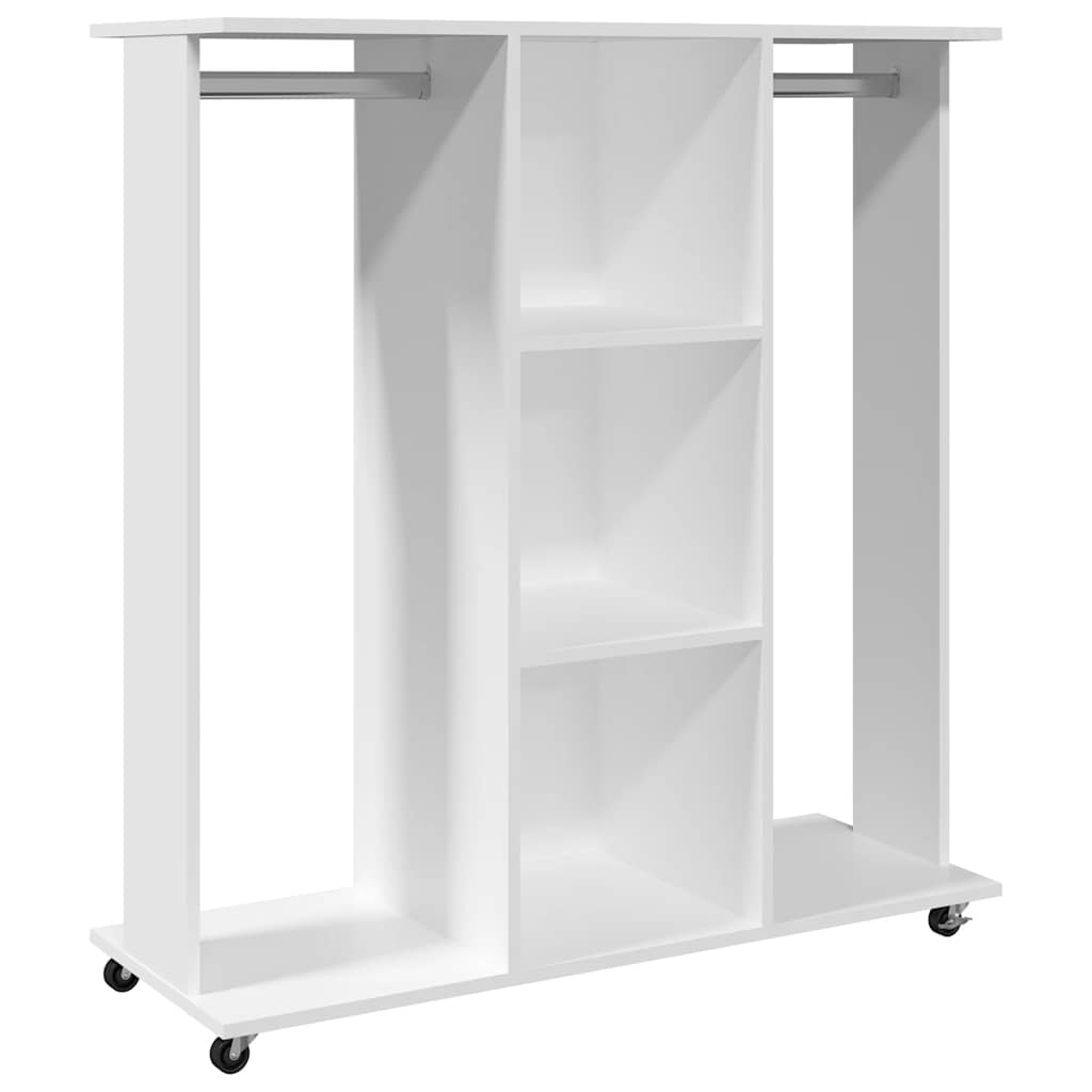 Ντουλάπα με Ροδάκια Λευκή 102x38x110 εκ. από Επεξεργασμένο Ξύλο