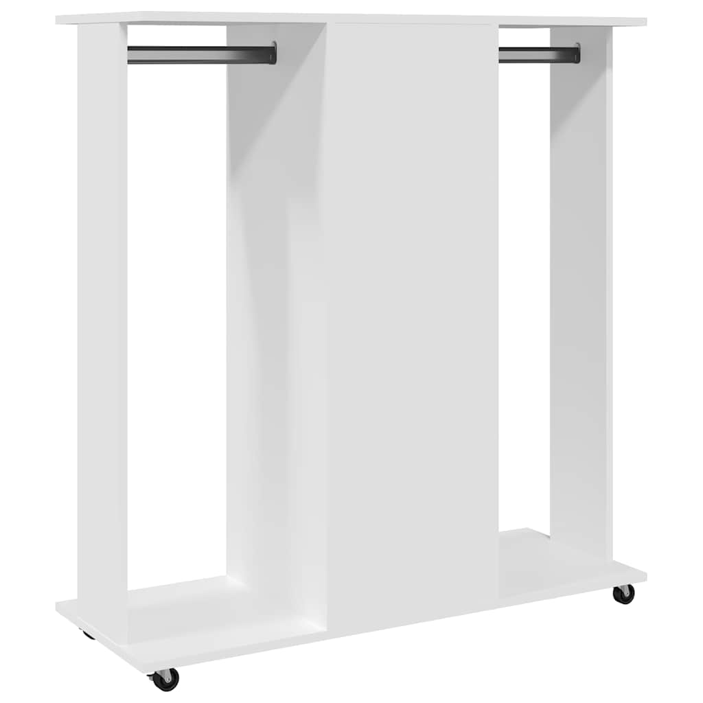 Ντουλάπα με Ροδάκια Λευκή 102x38x110 εκ. από Επεξεργασμένο Ξύλο
