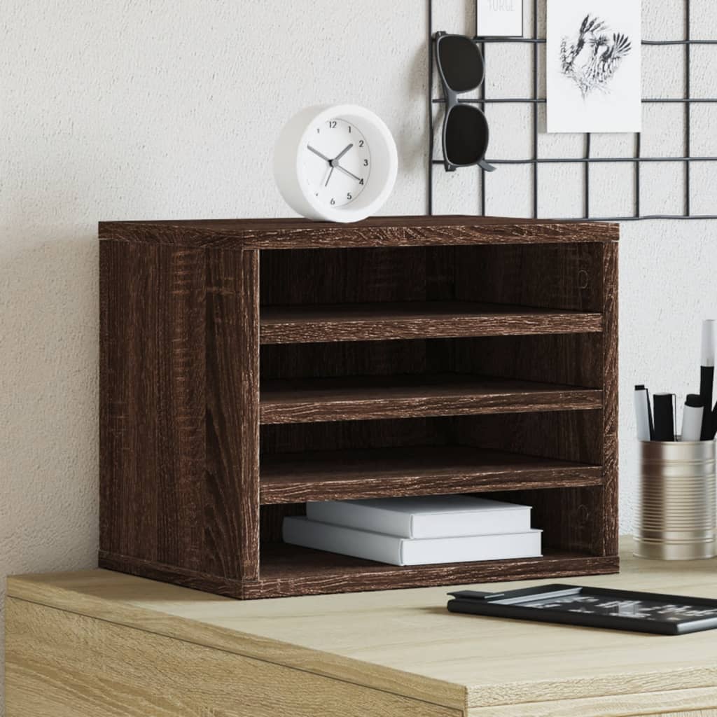 Έπιπλο Οργάνωσης Γραφείου Καφέ Δρυς 36x26x29,5εκ Επεξ. Ξύλο - Pakobazaar