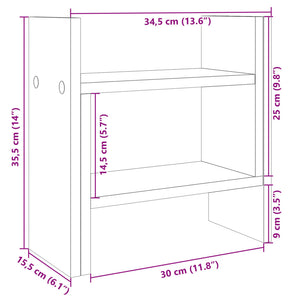 Έπιπλο Οργάνωσης Γραφείου Δρυς 34,5x15,5x35,5 εκ. Επεξ. Ξύλο