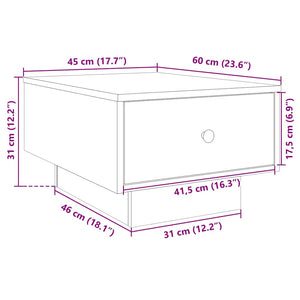 Τραπεζάκι Σαλονιού Λευκό 60x45x31 εκ. Επεξεργασμένο Ξύλο