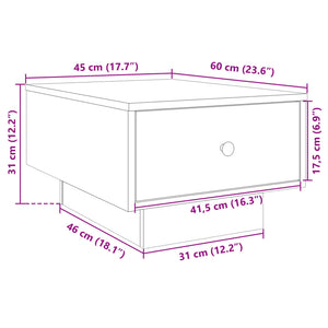 Τραπεζάκι Σαλονιού Γκρι Sonoma 60x45x31 εκ. Επεξεργασμένο Ξύλο