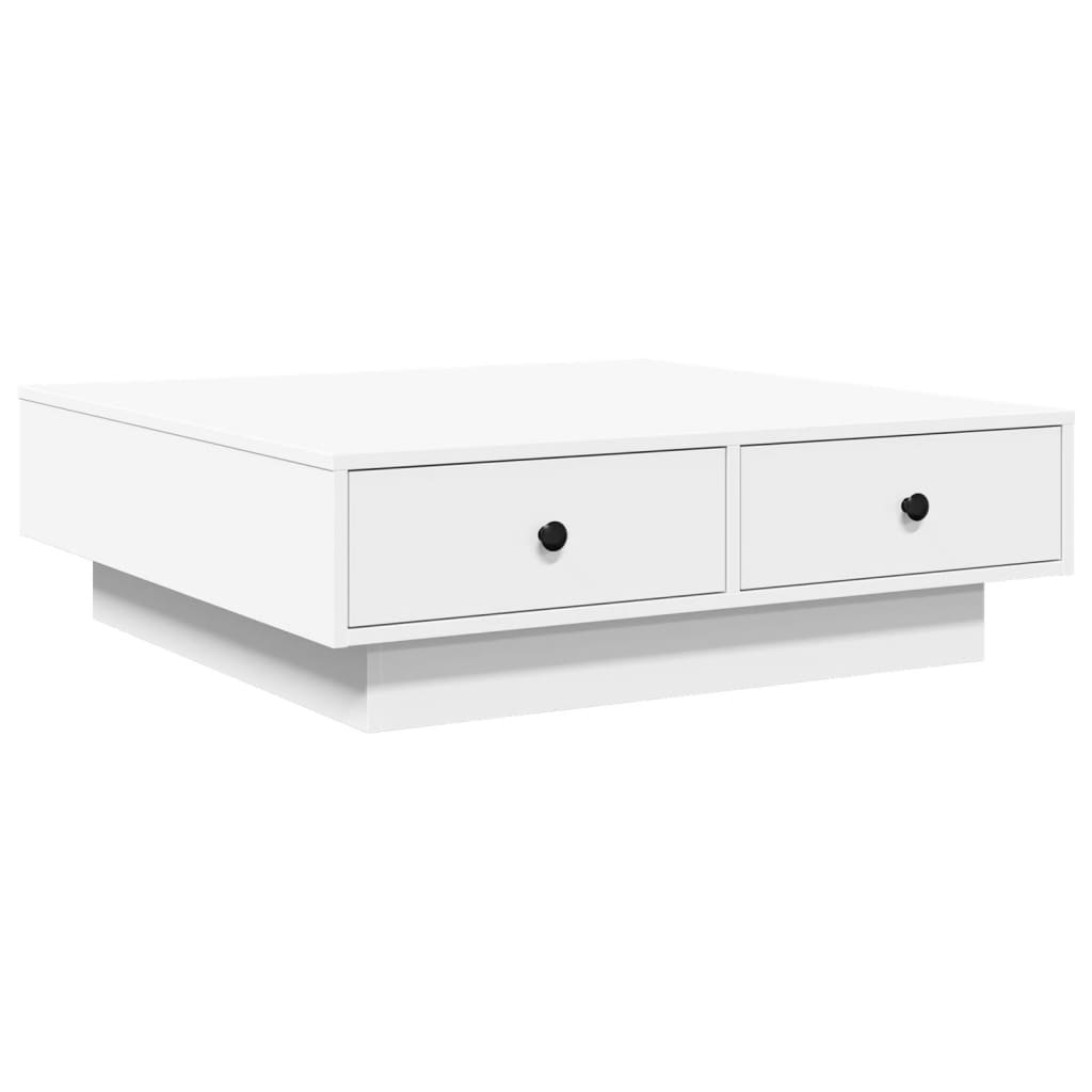 Τραπεζάκι Σαλονιού Λευκό 90 x 90 x 28 εκ. Επεξεργασμένο Ξύλο - Pakobazaar