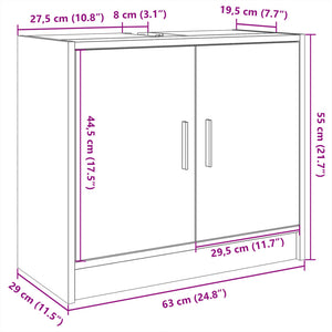 Ντουλάπι Νιπτήρα Λευκό 63x29x55 εκ. Επεξ. Ξύλο