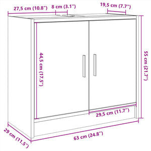 Ντουλάπι Νιπτήρα Sonoma Δρυς 63x29x55 εκ. Επεξεργασμένο Ξύλο