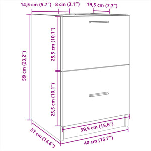 Ντουλάπι Νιπτήρα Sonoma Δρυς 40x37x59 εκ. Επεξεργασμένο Ξύλο
