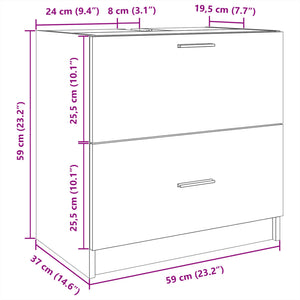 Ντουλάπι Νιπτήρα Μαύρο 59x37x59 εκ. Επεξεργασμένο Ξύλο