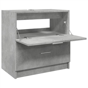 Ντουλάπι Νιπτήρα Γκρι του Σκυροδέματος 59x37x59 εκ. Επεξ. Ξύλο