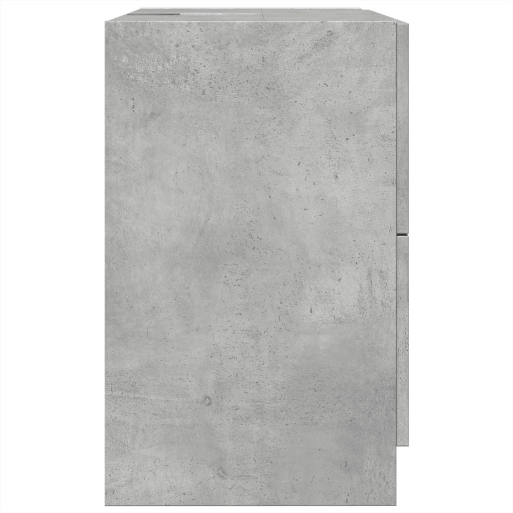 Ντουλάπι Νιπτήρα Γκρι του Σκυροδέματος 59x37x59 εκ. Επεξ. Ξύλο
