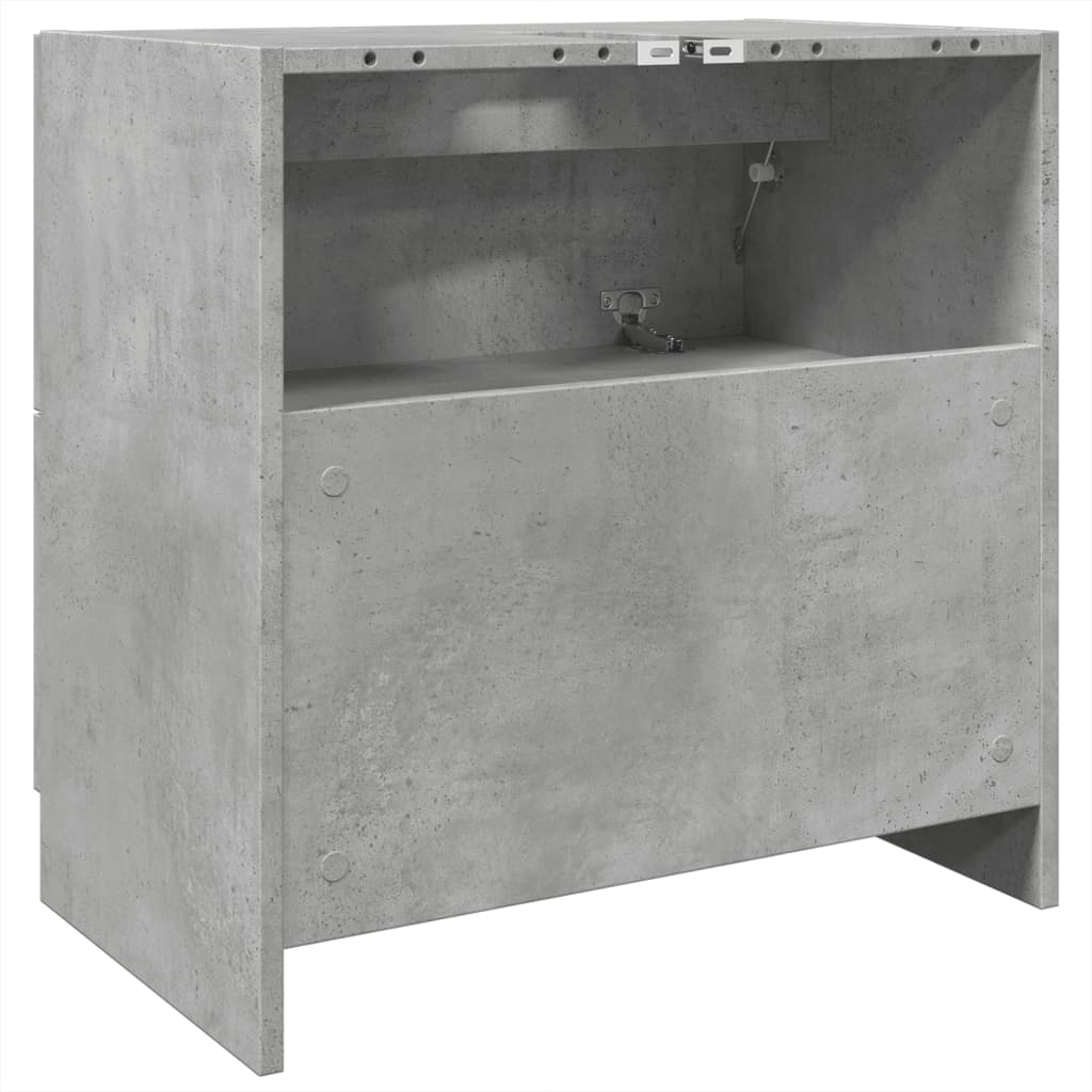 Ντουλάπι Νιπτήρα Γκρι του Σκυροδέματος 59x37x59 εκ. Επεξ. Ξύλο