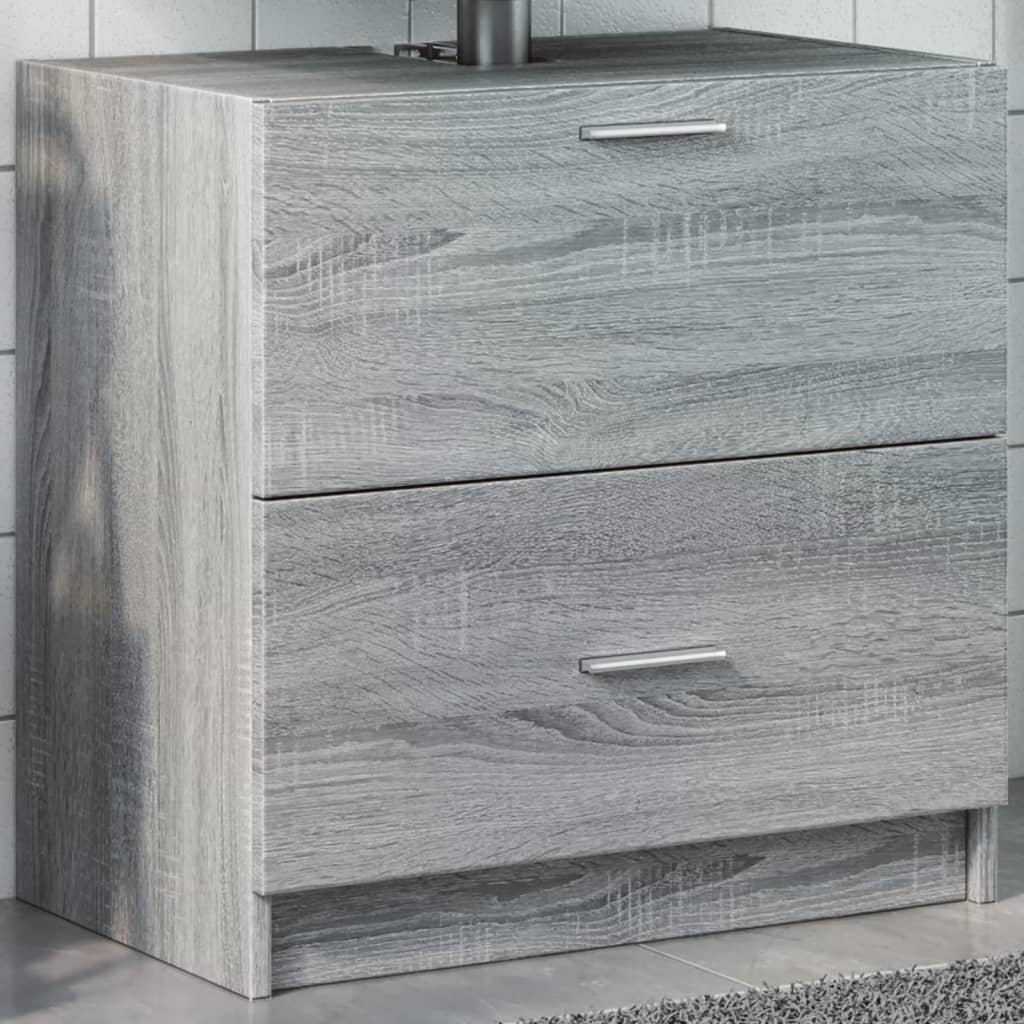 Ντουλάπι Νιπτήρα Grey Sonoma 59x37x59 εκ. Επεξεργασμένο Ξύλο - Pakobazaar