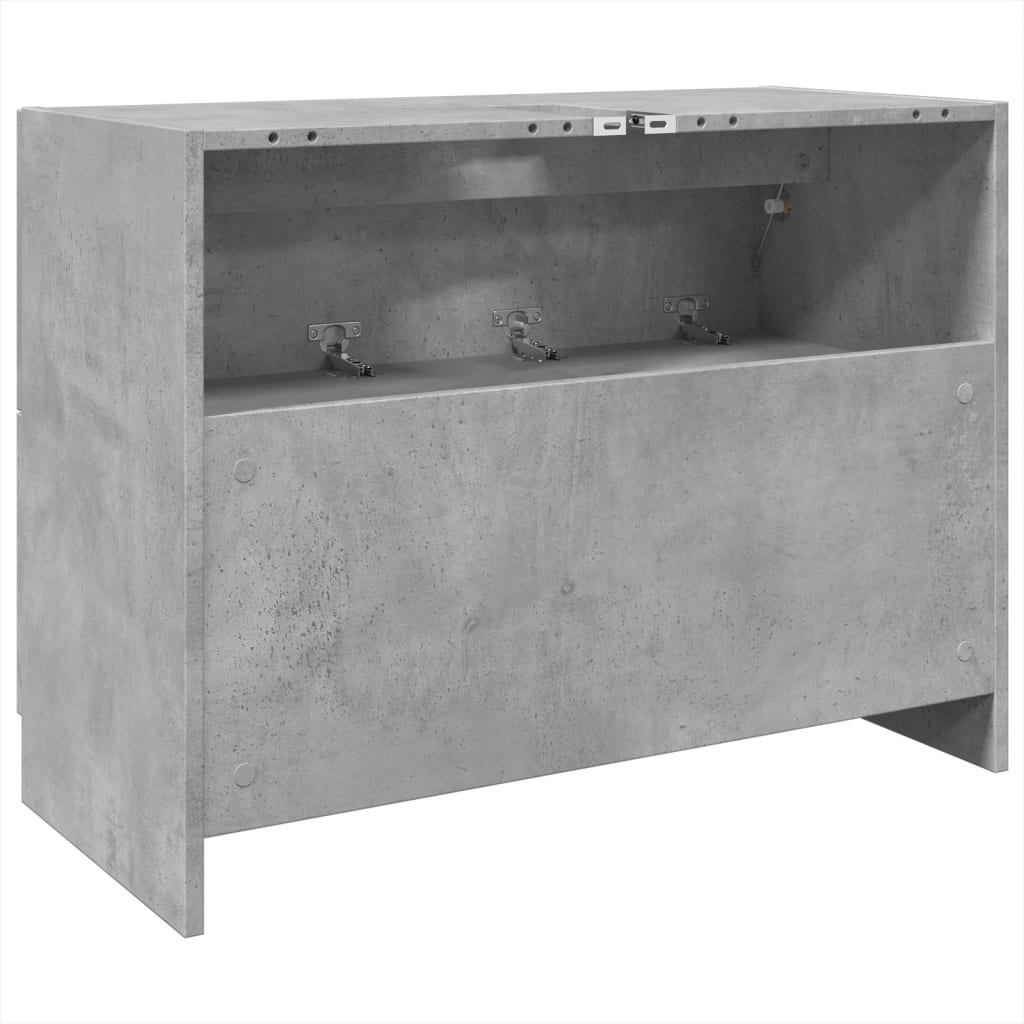 Ντουλάπι Νιπτήρα Γκρι του Σκυροδέματος 78x37x59 εκ. Επεξ. Ξύλο - Pakobazaar