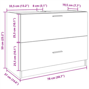 Ντουλάπι Νιπτήρα Grey Sonoma 78x37x59 εκ. Επεξεργασμένο Ξύλο