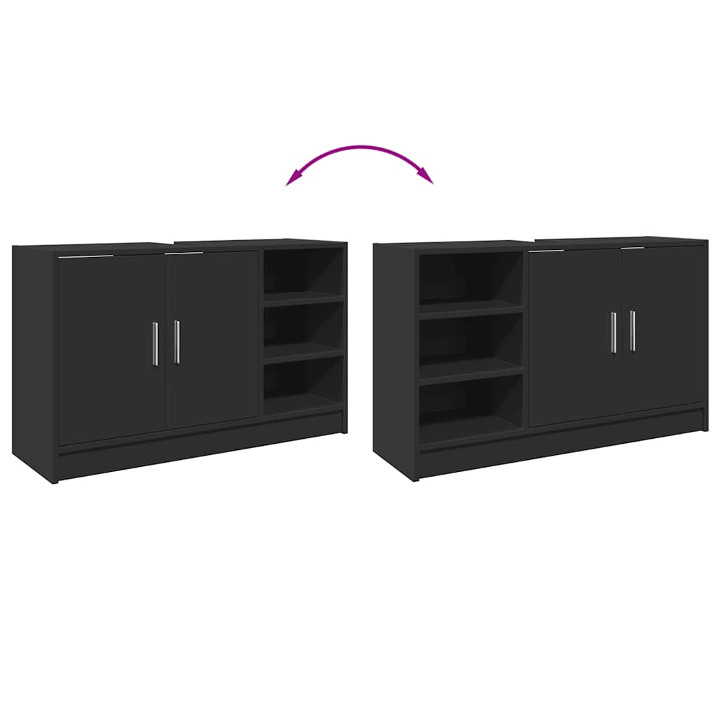 Ντουλάπι Νιπτήρα Μαύρο 90x29x55 εκ. από Επεξεργασμένο Ξύλο - Pakobazaar