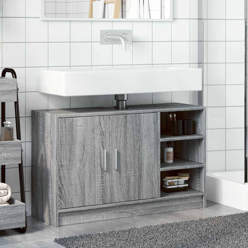 Ντουλάπι Νιπτήρα Grey Sonoma 90x29x55 εκ. Επεξεργασμένο Ξύλο