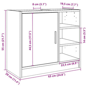 Ντουλάπι Νιπτήρα Λευκό 63x29x55 εκ. Επεξ. Ξύλο - Pakobazaar